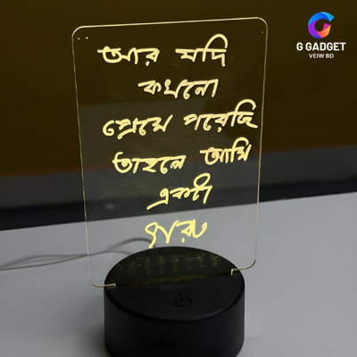 GearUP Acrylic Multicolor Night Lamp with Writable Board and Eraser Pen – White_img_1