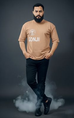 Gonji Printed Drop Shoulder – Classic Brown_img_0