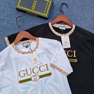 3PC Gucci T-shirt Box - 100% Cotton Fabric - Black, White & Maroon_img_2