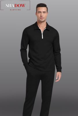 Polo Long Sleeve Zip T-Shirt with Trouser Set_img_3