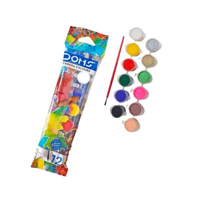 DOMS Tempera Colors 12 Shades with Free Brush_img_1