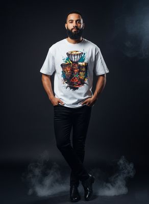 Gonji White Printed  Drop Shoulder_img_0