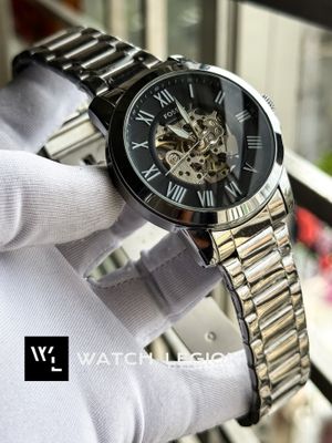 FOSSIL AUTO BLACK DIAL CLIP LOCK