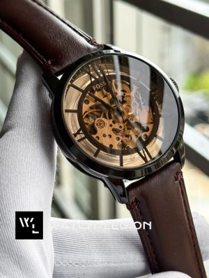 FOSSIL AUTO SKELETON DARK BROWN_img_1