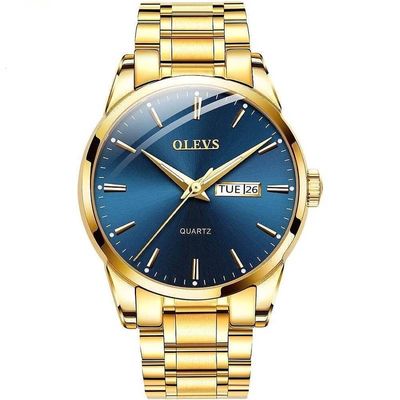 OLEVS 6898 Men’s Water-Resistant Steel Strap Quartz Watch