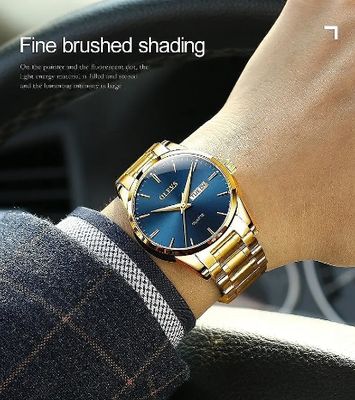 OLEVS 6898 Men’s Water-Resistant Steel Strap Quartz Watch_img_1