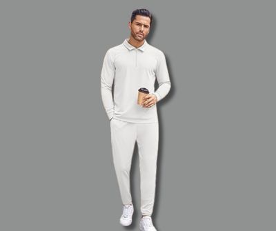 Polo Long Sleeve Half Zipper Shirt & Trouser Combo Set_img_7