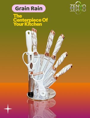 Grain Rain Knife Set With Revolving Stand – 8pcs_img_0