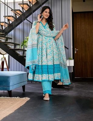 আনারকলি থ্রি পিস – কটন কাপড় কামিজ_img_1