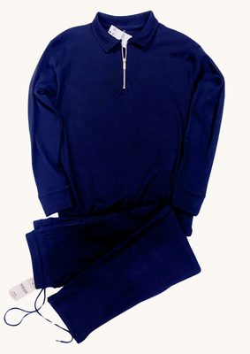 Polo Long Sleeve Half Zipper Shirt & Trouser Combo Set_img_2
