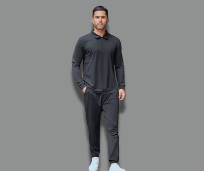 Polo Long Sleeve Half Zipper Shirt & Trouser Combo Set_img_5
