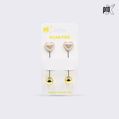 ProX 1 Pair Stick Hijab Pin_HP-501-3_Heart_img_0