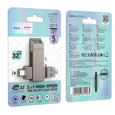 hoco UD15 USB 3.2 Speed 2-in-1 Type-C Flash Drive 32 / 64 / 128GB_img_3