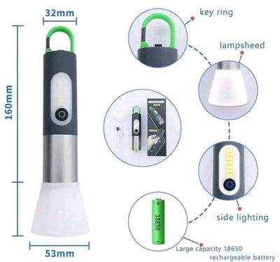 Zoomable LED Flashlight 4Modes Light Floodlight Suitable for Torch Outdoor Camping_img_4