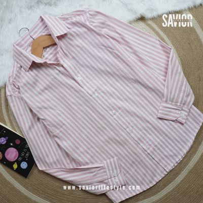 Baby Pink Stripe - Old Money Full Sleeve Shirt