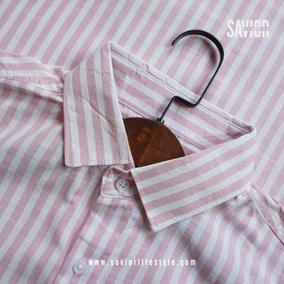 Baby Pink Stripe - Old Money Full Sleeve Shirt_img_1