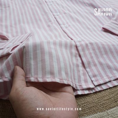 Baby Pink Stripe - Old Money Full Sleeve Shirt_img_3