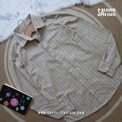 Sand Grid - Old Money Full Sleeve Shirt