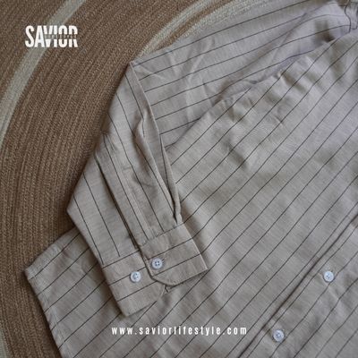 Sand Grid - Old Money Full Sleeve Shirt_img_2