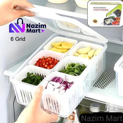 Fridge Storage Box - 6 Grid Refrigerator Organizer | Nazim Mart_img_0