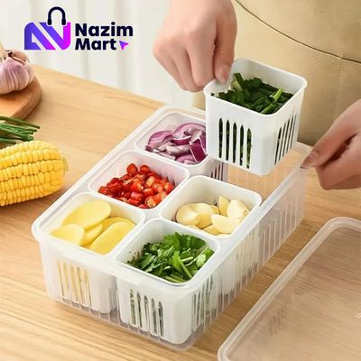Fridge Storage Box - 6 Grid Refrigerator Organizer | Nazim Mart_img_1