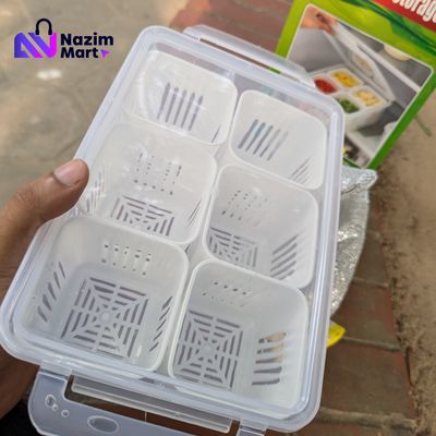 Fridge Storage Box - 6 Grid Refrigerator Organizer | Nazim Mart_img_2