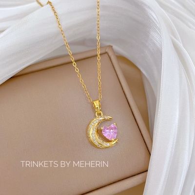 Pink love half moon neckpiece_img_0