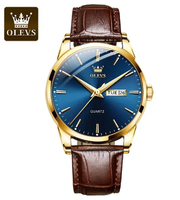 O'levs 6898 PU Leather Analoge Wrist Watch For Men Fan Made_img_0