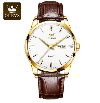 O'levs 6898 PU Leather Analoge Wrist Watch For Men Fan Made_img_2