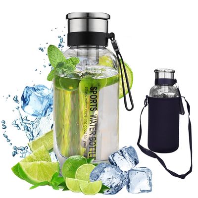 Sports Glass Water Bottle with cup holder   750ml_img_2