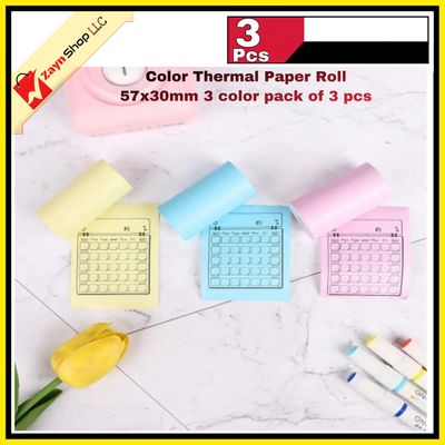 Thermal Paper color thermal paper Roll 57x30mm 3 color pack of 3 pcs_img_6
