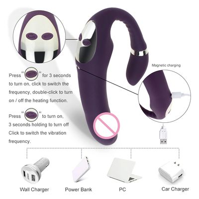 Heating Double Motor G Spot Clitoris Anal Dildo Vibrator Adult Sex Toys for Woman Masturbator 10 Mode 10 Speed Female Erotic Toy_img_2