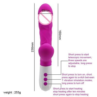 4 IN 1 Thrusting Sucking Rabbit Vibrator Sex Toy for Women Heating Telescopic 360° Rotating Dildo G Spot Massager Anal Vibrator_img_3
