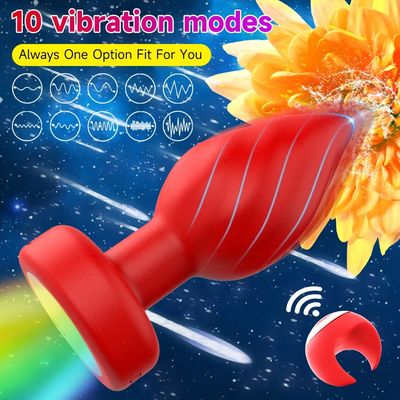 Luminous Anal Plug Vibrators Ring Remote Control Prostate Massager Vaginal Butt Plug Stimulator Adult Couples Sex Toys for Women_img_8