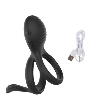 Vibrating Dual Penis Ring Premium Stretchy Soft Cock Ring 7 Vibration Modes Erection Enhancing Sex Toys for Men and Couples Play_img_5