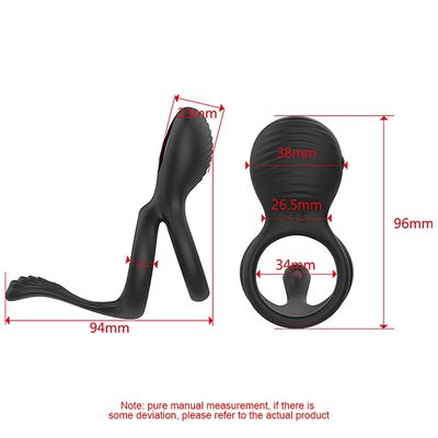 Vibrating Dual Penis Ring Premium Stretchy Soft Cock Ring 7 Vibration Modes Erection Enhancing Sex Toys for Men and Couples Play_img_6