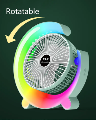 Portable USB Rechargeable Mini Desktop/Table Fan -Rainbow LED Quiet Cooling Fan for Home Office Travel & Indoor Outdoor Use_img_5
