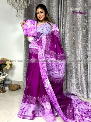 প্রিমিয়াম কোয়ালিটি আরামদায়ক সুতি শাড়ি (LF-PS-051)_img_0