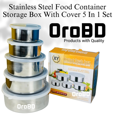 Stainless Steel Food Container Storage Box 5-in-1 Set_img_1