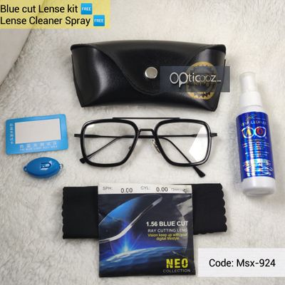Iron Man Design Premium Black Metal Frame BlueCut eyeglass_img_0
