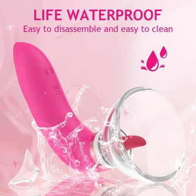 Tongue Licking Clitoris G Spot Vibrator Clitoral Sucker Nipple Stimulator for Women with 2 Sucking Cups Adult Sex Toys for Women_img_1