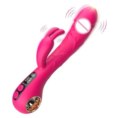 2 in 1 G-spot Rabbit Vibrator LCD Display Vibrating Clitoral Stimulator Realistic Dildo Vibrator G-Spot Adult Sex Toys for Women_img_0
