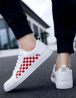 Red Checkered Velocity Sneakers (DR)_img_0