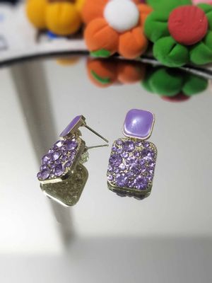 Purple Crystal Square drop earring_img_0