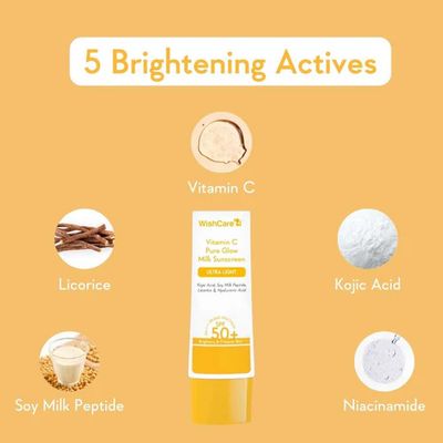 WishCare Vitamin C Pure Glow Milk Sunscreen | SPF 50 PA++++_img_3