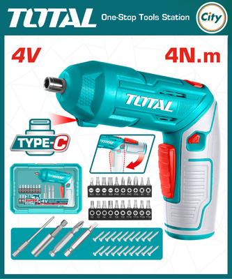 ৪ ভোল্ট কর্ডলেস স্ক্রু ড্রাইভার ২৪ পিস বিটের সাথে Total Tools TSDLI04425_img_0