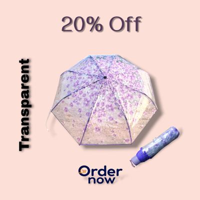 Transparent Umbrella Purple Colour