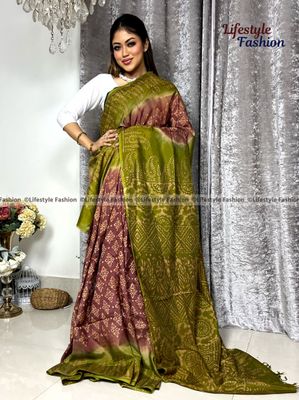 প্রিমিয়াম কোয়ালিটি সিল্ক আরামদায়ক ভেজিটেবল বাটিক শাড়ি (LF-SS-019)_img_0