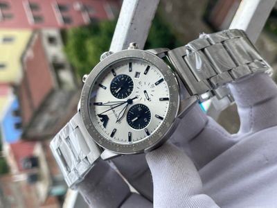 Armani Ch Matt Silver White Dial Black Sub_img_0