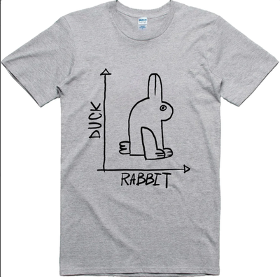 Mens Funny T-Shirt Rabbit Duck Design Regular Fit 100% Cotton Tee_img_1
